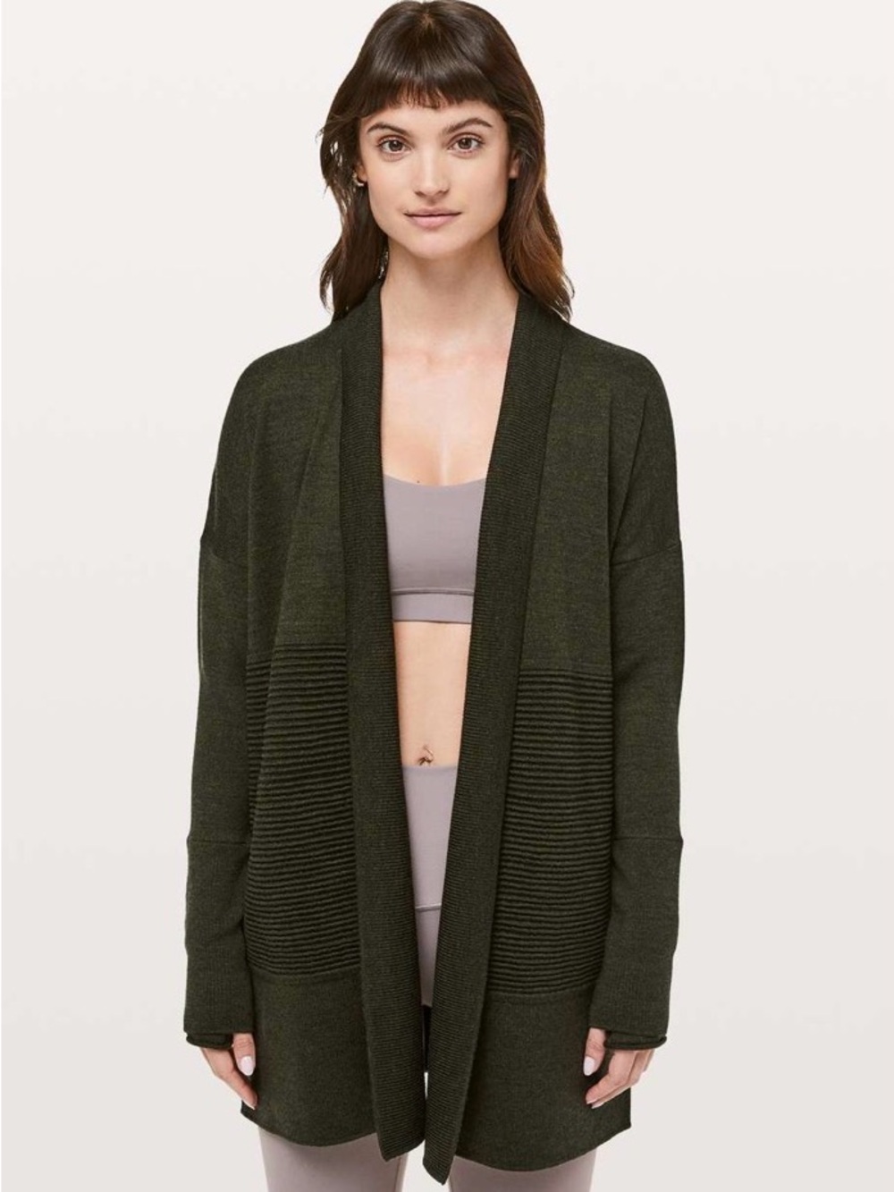 Lululemon Sit In Lotus Wrap II in Heathered Dark Olive Medium